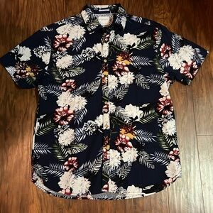 Men Floral Print Button Up Shirt